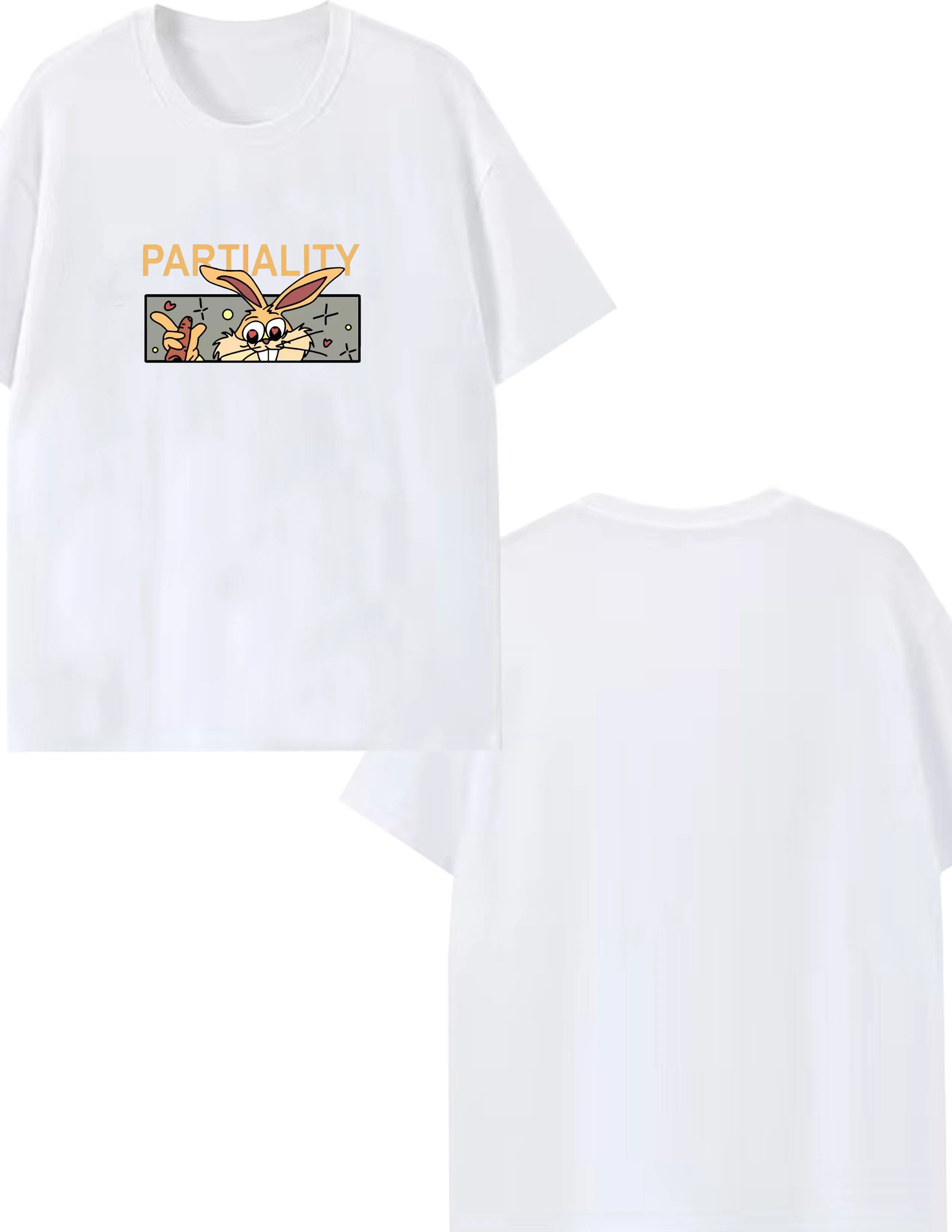 

Unisex Casual T Shirt Fashion Cartoon Rabbit Print Partiality Letter Graphic Loose Short Sleeve Comfortable Tee Top