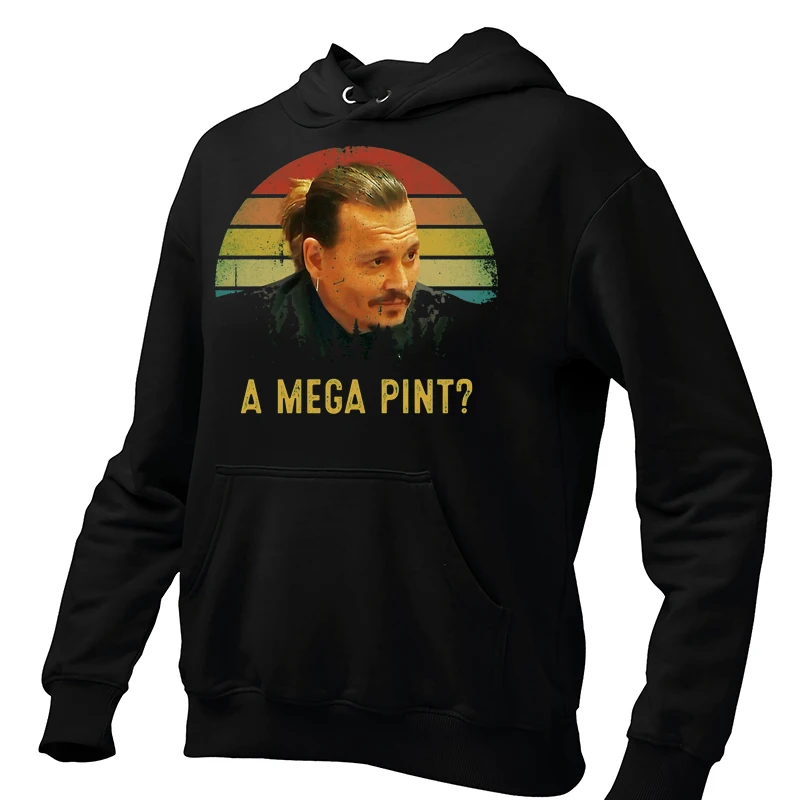 A Mega Pint Vintage Hoodie Is Not Happy Hour Anytime Funny Meme Classic Men's Pullover Long Sleeve Soft Winter Clothing