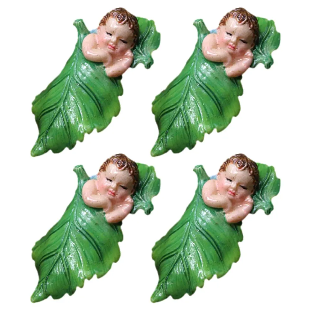 

4Pcs Creative Mini Figures Statues Cute Baby Ornaments For Home Flowerpot Decor Tiny Landscape Pieces