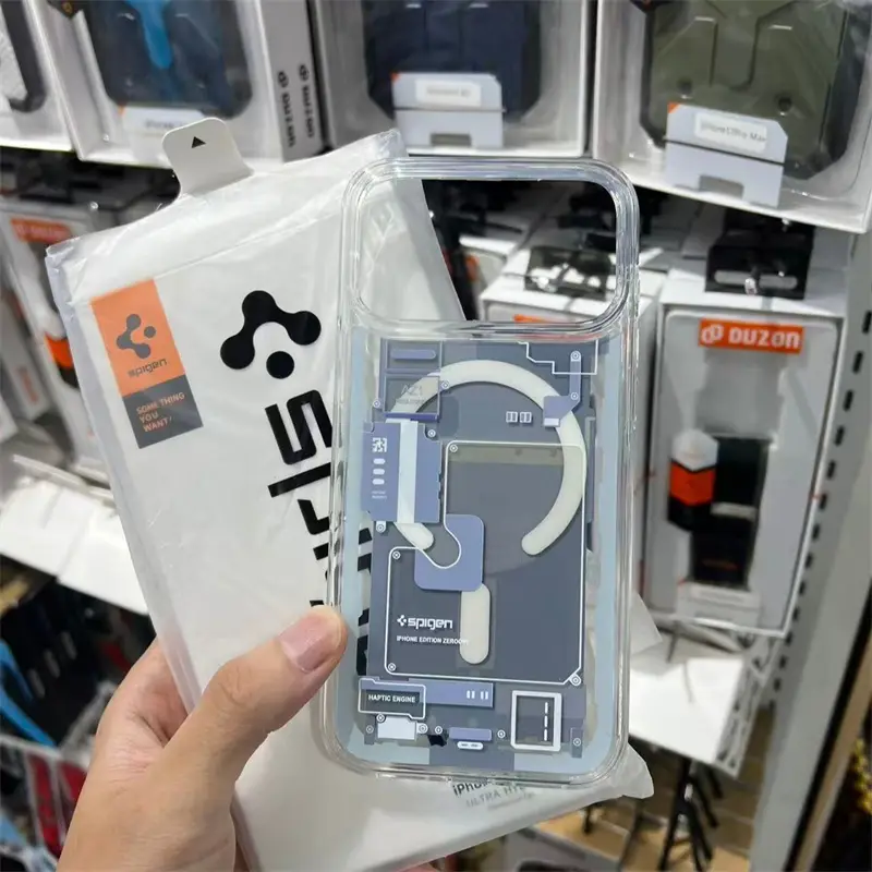 غطاء Spigen المغناطيسي لهواتف iPhone 12 و13 و14 و15 Plus و16 و17 و18 Pro Max، غطاء بتقنية Air، متوافق مع غطاء Apple Magsafe للحماية