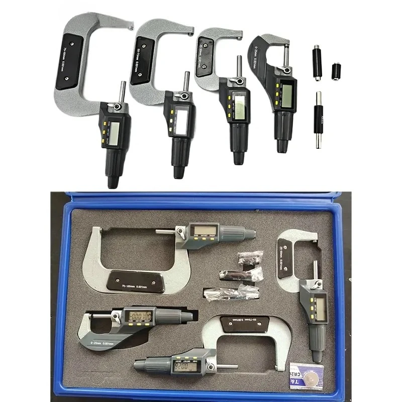 Digital Outer Diameter Micrometer Set 0-25mm Spiral Micrometer for Measuring Instruments