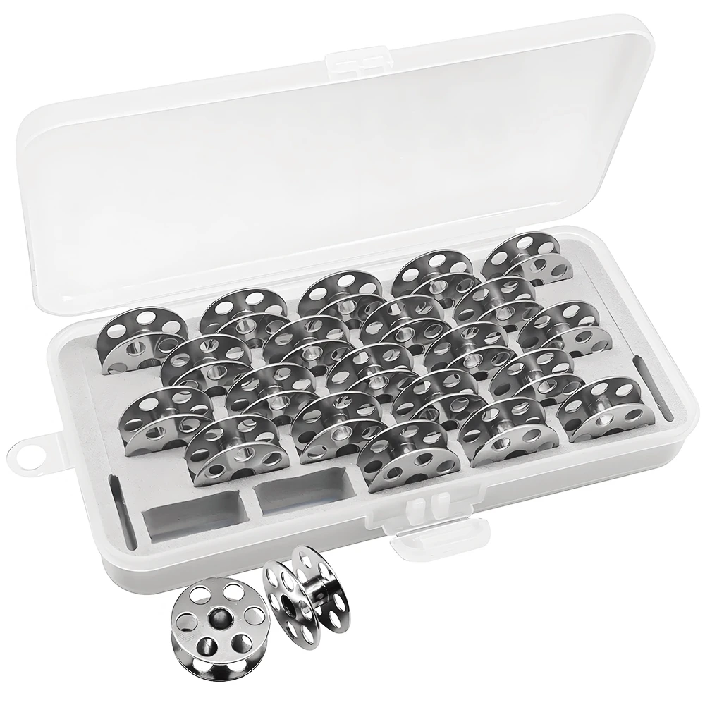 23 PCS Large Steel Bobbins #B9117-563-000 With Storage Case For Juki LU-1508N, LU-1560N, LU-563 Sewing Machines Accessories