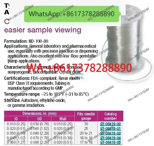 COLEPARMER Masterfelx ND-100-80 Microporous Automatic Analysis Hose, Microfluidic Control