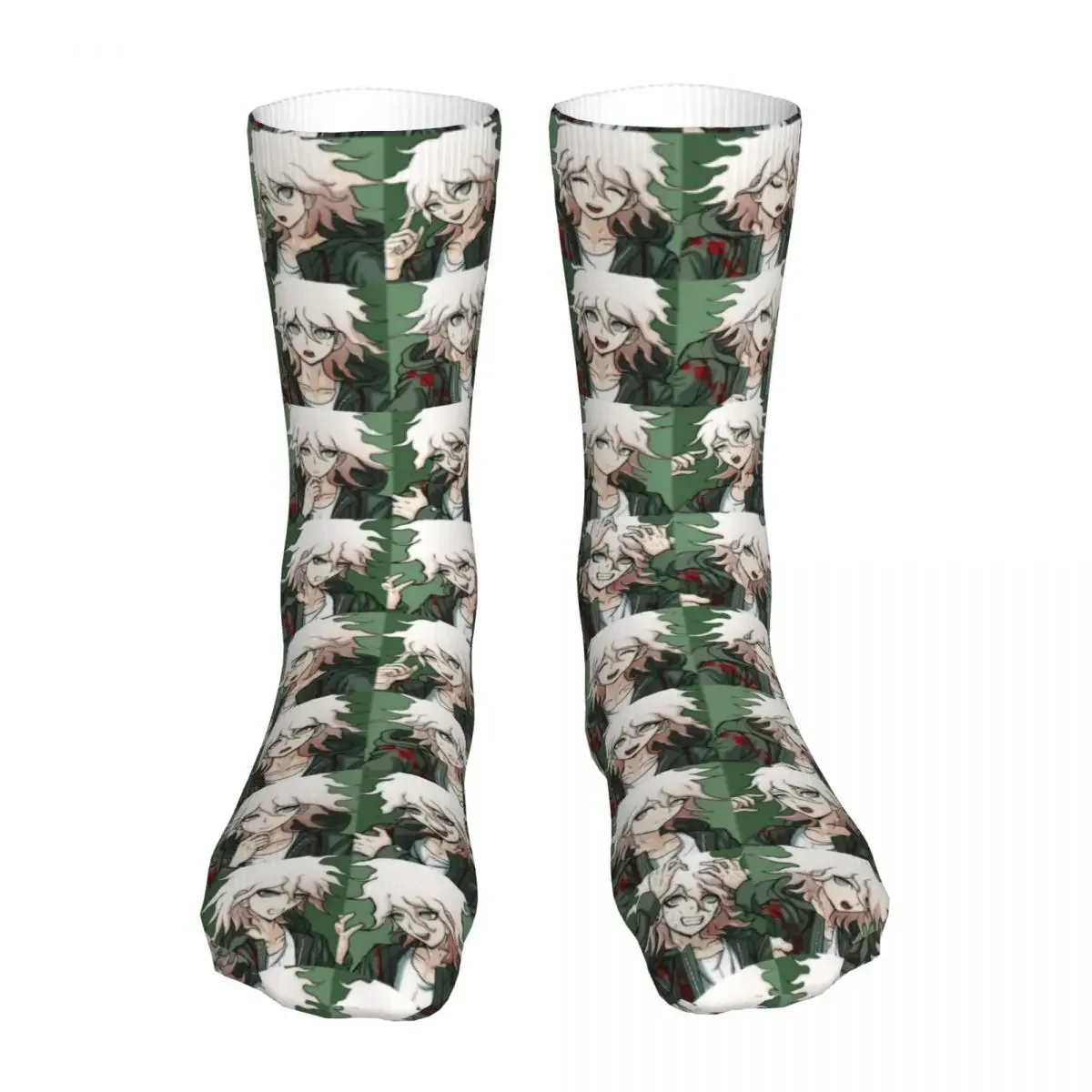 Fashion Socks Men's Women's Novelty Nagito Komaeda Socks Danganronpa Skateboard Socks Spring Summer Autumn Winter