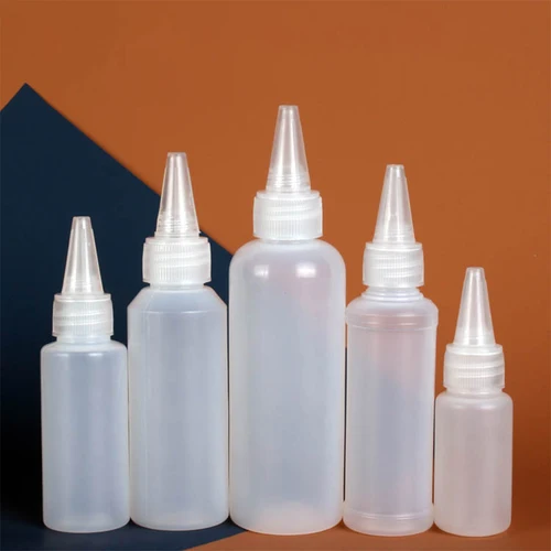 100 Uds botella exprimible 10ml 20ml 30ml 50ml 60ml 100ml contenedor de pintura PE botella de gota de plástico botella aplicadora vacía