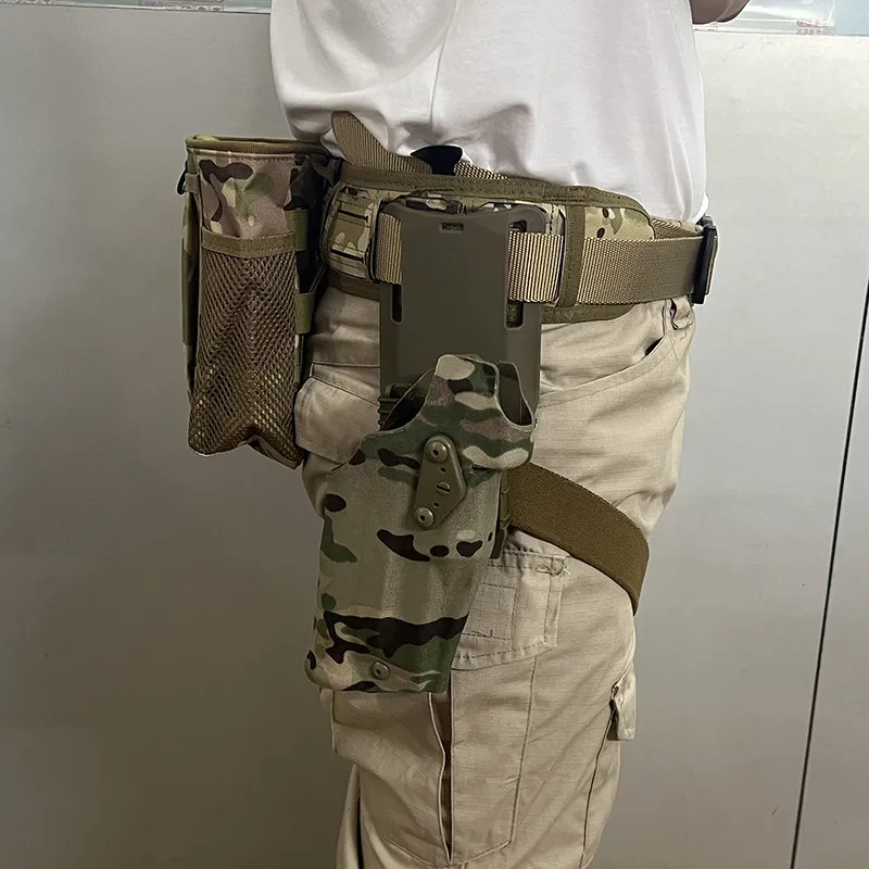 Cinturón Táctico con Bolsa para Cargadores de Liberación Rápida, Funda de Camuflaje para Cintura, Universal para G17, P320, VP9, TP9