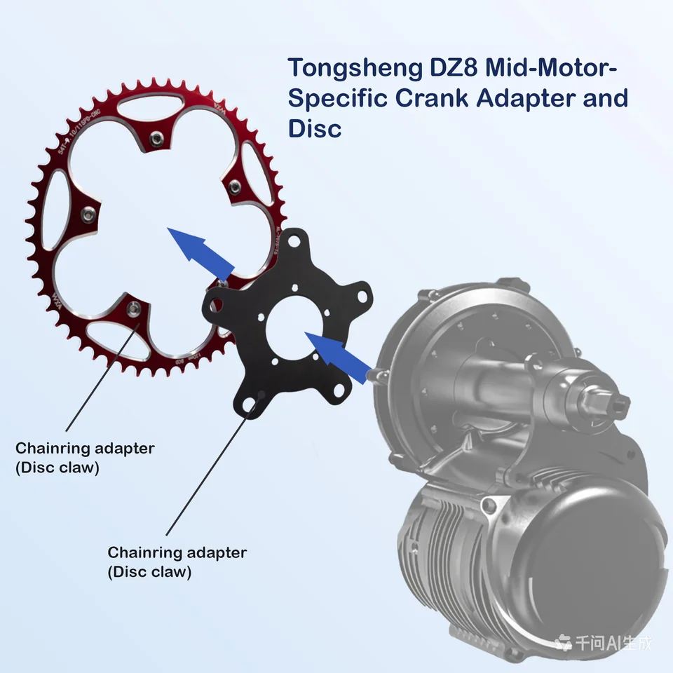 For Tongsheng DZ8 Mid-Motor 130BCD Chainring Spider TSDZ8 Adapter