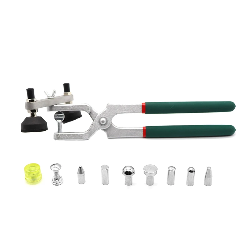Car Paintless Dent Repair Pliers Set Auto Fender Edge Dent Restore Crimping Pliers With 9 Interchangeable Tips