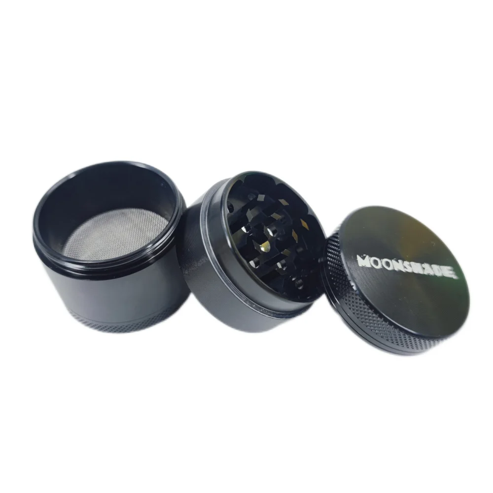 MOONSHADE Manual Grass Tobacco Grinder Aluminum Alloy Spice Herbal Crusher 4 Layers 40mm Herb Grinders for Smoking Accessories