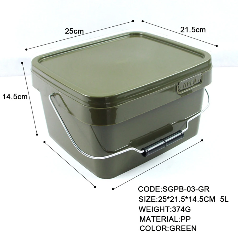 New 5L Carp Fishing Baiting Bucket Particles Boilies Pellets Coarse Fishing Pellets Bait Mix Tools Fishing Pesca Fishing Bucket