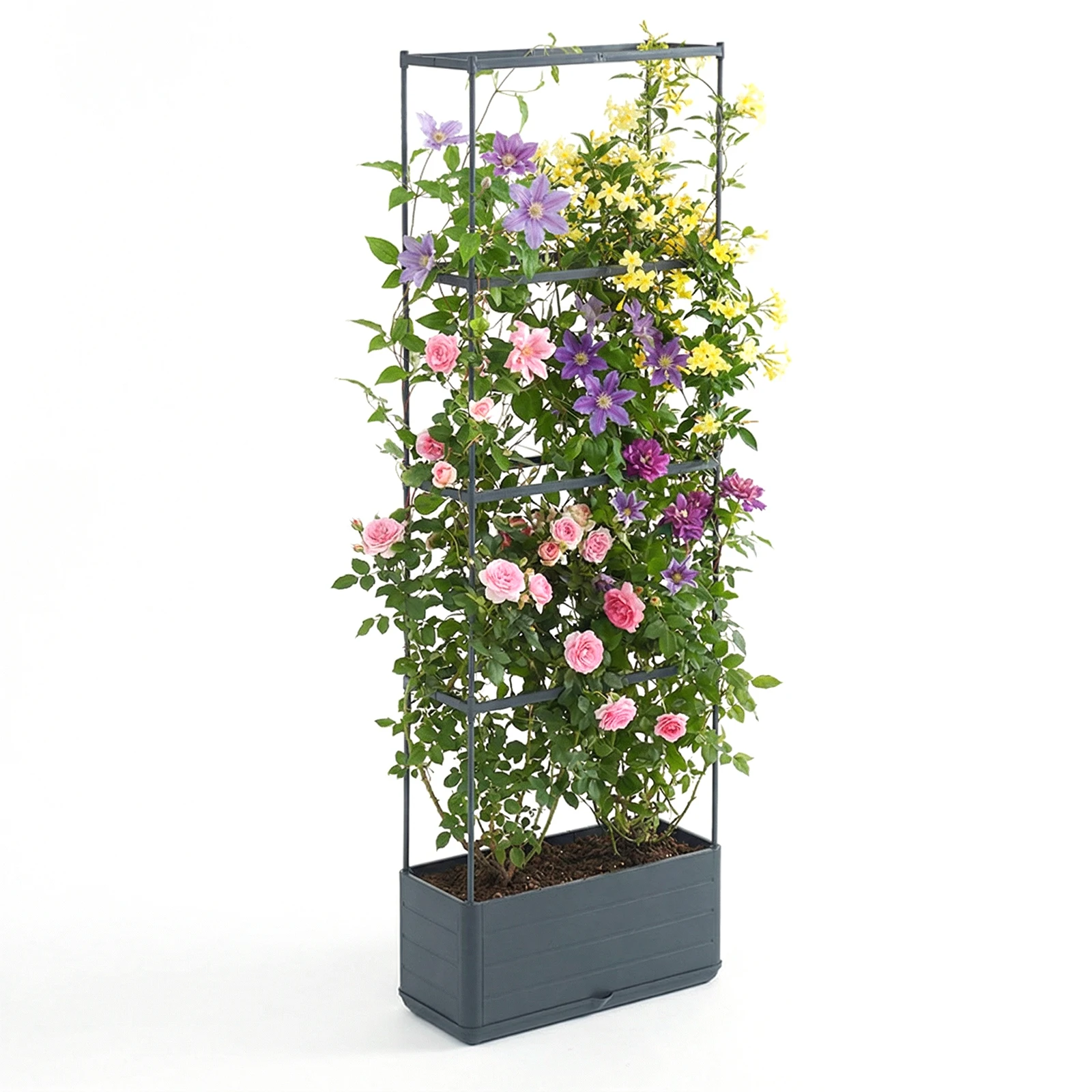 Raised Garden Bed Planter Box with Trellis Self-Watering Tomato Planter (4 Tier)