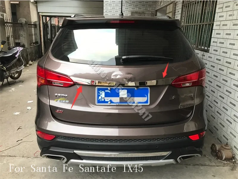 Stainless Steel Accessories Fit For Hyundai Santa Fe Santafe IX45 2013 2014 2015 2016 rear trunk lid cover trim