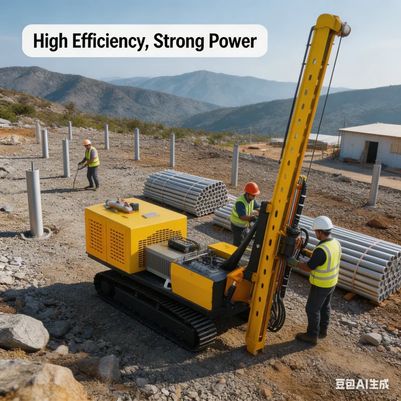 Hydraulic Solar Ramming Rig For Photovoltaic Farm Foundation C Steel Post Pile Driver Ground Mount Foundation Construction