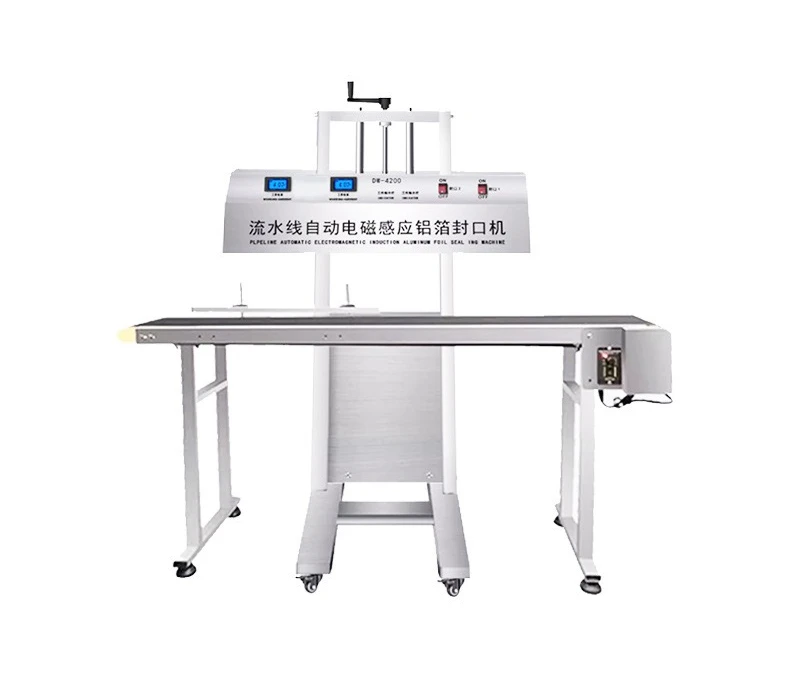 

Automatic assembly line electromagnetic induction sealing aluminum film medicine bottle plastic can conveyor belt vertical