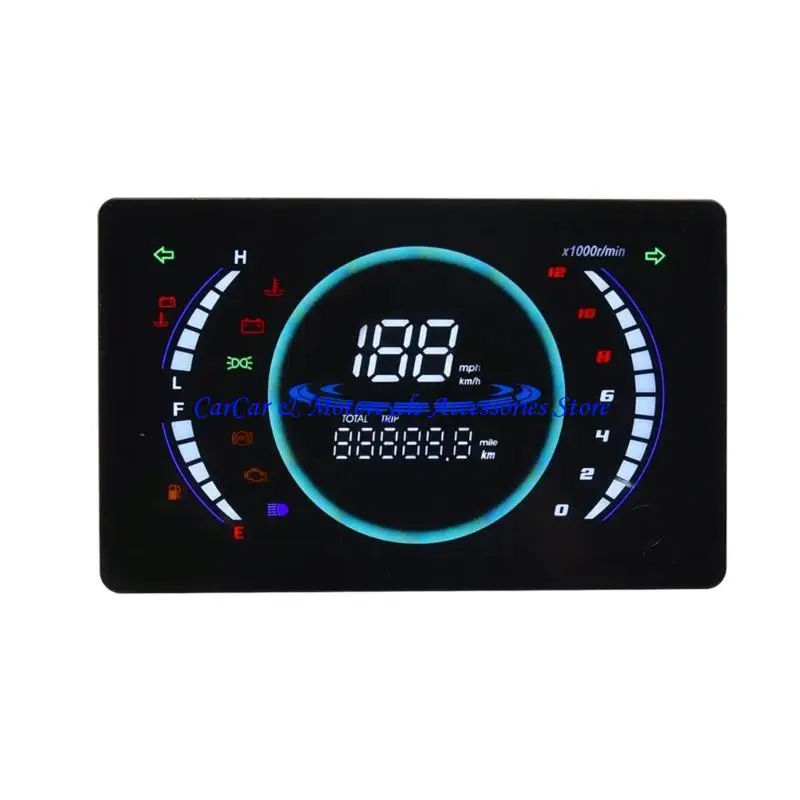 

G5AD Universal Motorcycle Digital Speedometer Odometer Flat Panel Design 199km/h RPM Odometer Aluminum Alloy Material
