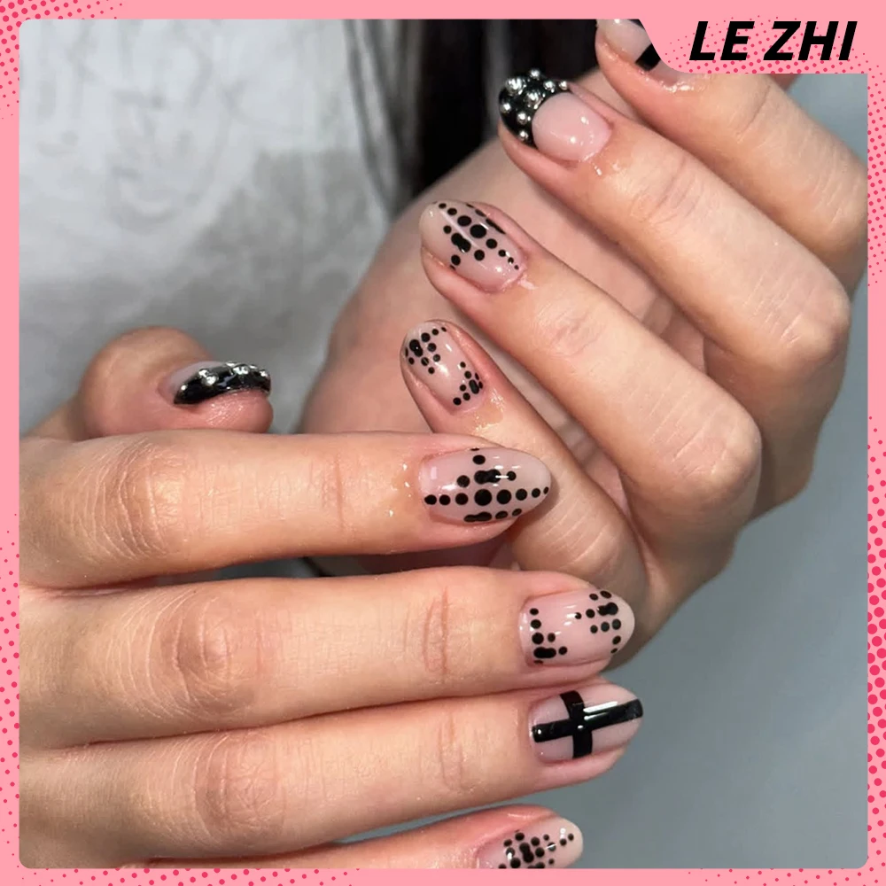 Y2K التوابل الفتيات 10 قطعة اليدوية القوطية الشرير الصحافة على رسومات أظافر مربع عارية اللون المعادن إلكتروني تصميم الأظافر كاذبة هدايا مخصصة