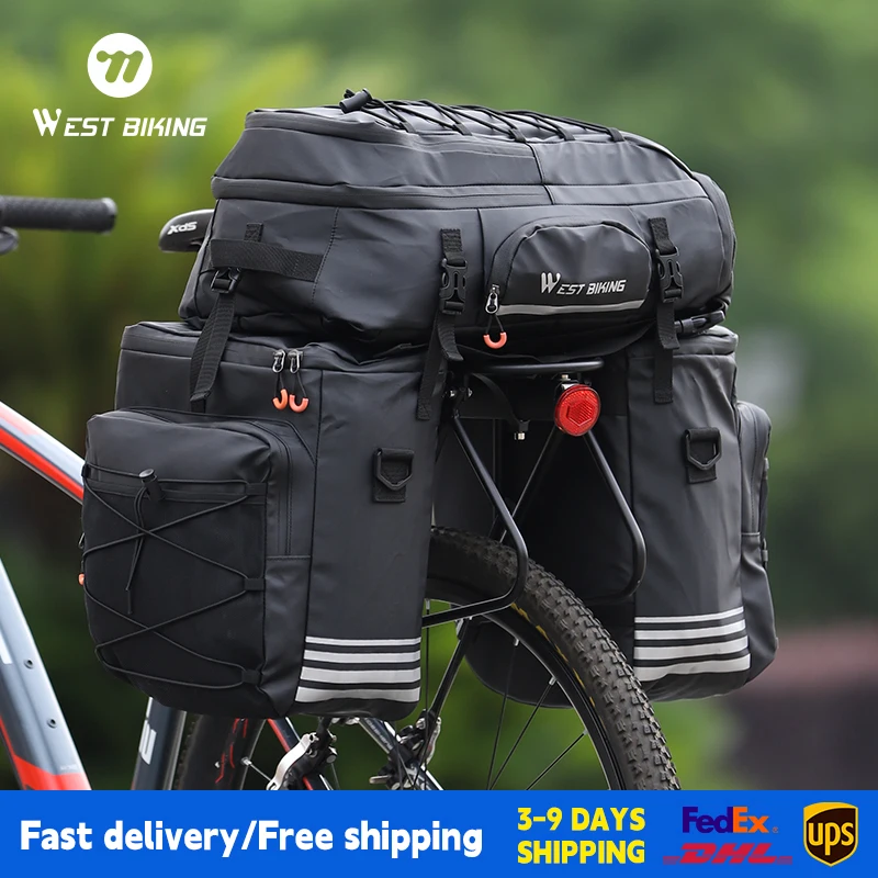 

WEST BIKING Bike Pannier Bag 3 In 1 Big Capacity With Rain Cover Rear Rack Seat Trunk Bags For Mtb Road Folding Bicycles E-Bike