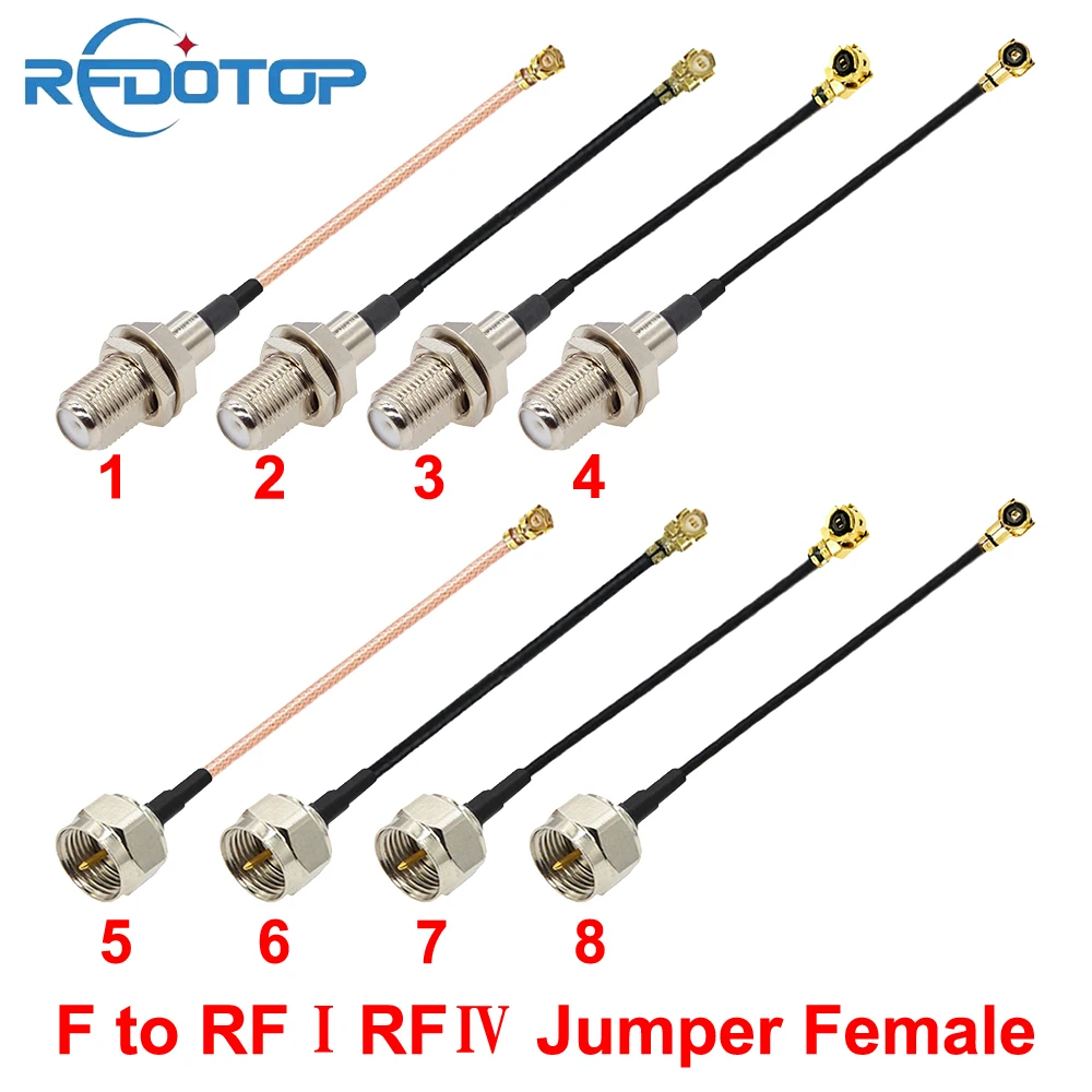 F Type Connector to uFL/IPX1/MHF4 Female Φ1.13/Φ1.37/RG178 Cable Extension Pigtail Wifi Radio TV Antenna IPX-F RFⅠ RFⅣ Jumper