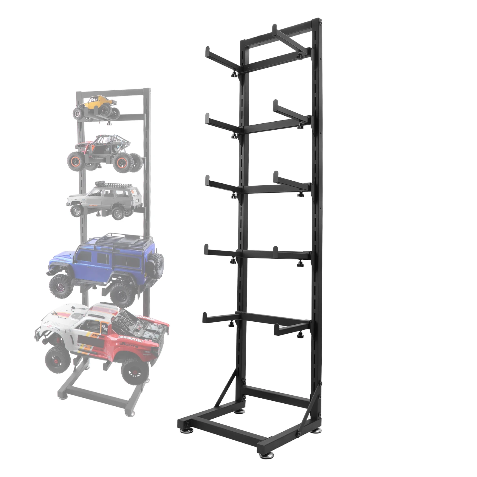 Multilayer RC Car Display Stand Storage Rack for 1/8 1/10 1/12 1/18 1/24 RC Crawlers, Compatible with TRX4 SCX10 SCX24 TRX4M