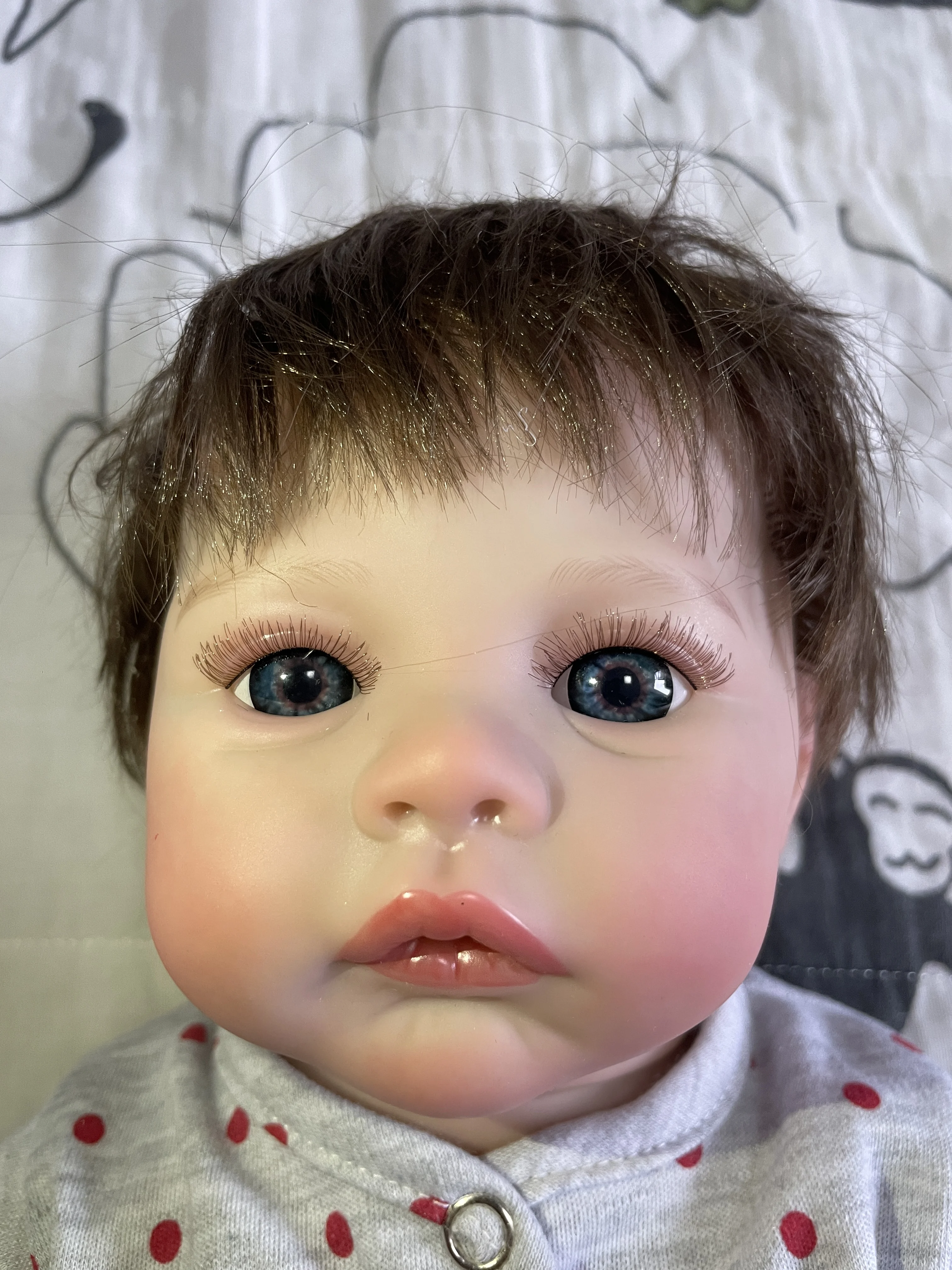 مرج دمية تولد من جديد مقاس 19 بوصة مع جلد ثلاثي الأبعاد مرسومة يدويًا وأوردة واقعية - هدية مثالية لعيد الميلاد والكريسماس للأطفال