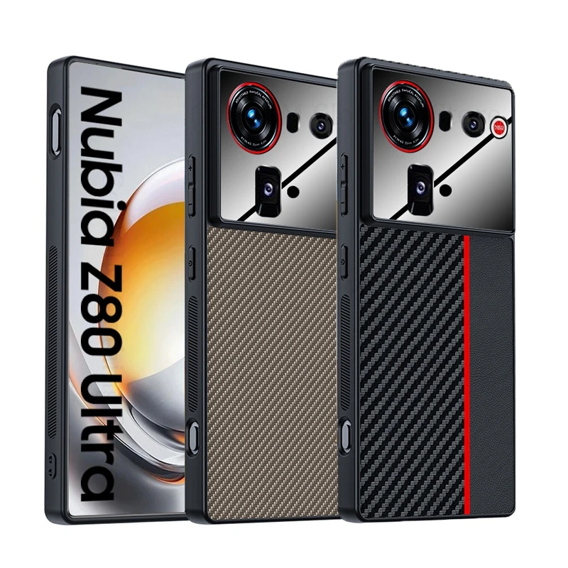 

Funda For ZTE nubia Z80 Ultra 5G Kevlar Fiber Spliced Leather Shockproof Case Nubia Z70 Z80 Z60 Ultra Stitching Protection Cover