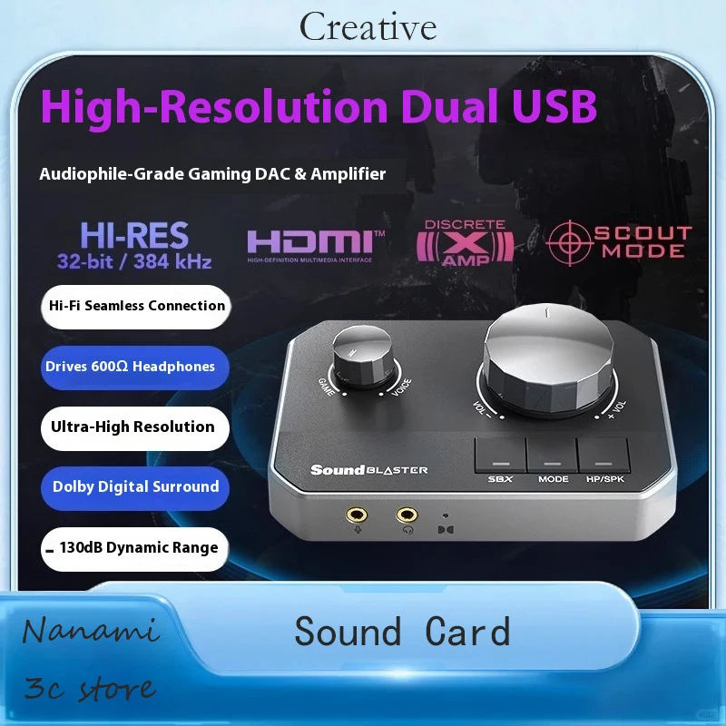 Creative Sound Blaster G8 Hi-Res Gaming DUAL  DAC and Amp Delivers with Dual USB Audio Input  and Mixing  Ultra High-resolution