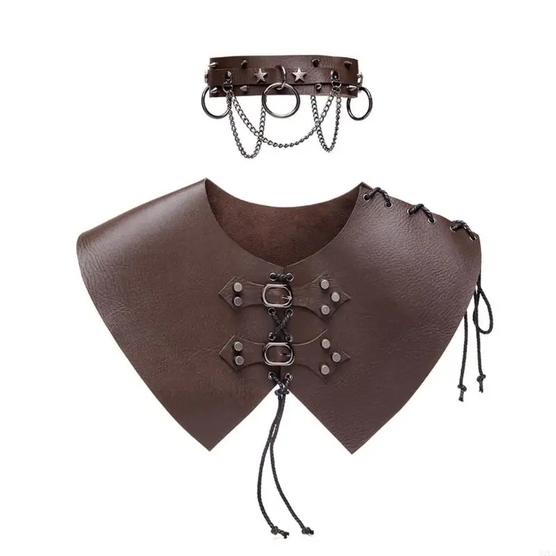 2026 New Rivets Choker Medieval Vikinges Pauldron Shoulder Armour for LARP Cosplay Halloween