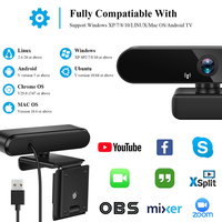 4K Webcam 1080P 30fps Mini Video Camera for PC Autofocus Computer Web Cam EMEET Nova USB Camera with Mics for Conference/Meeting