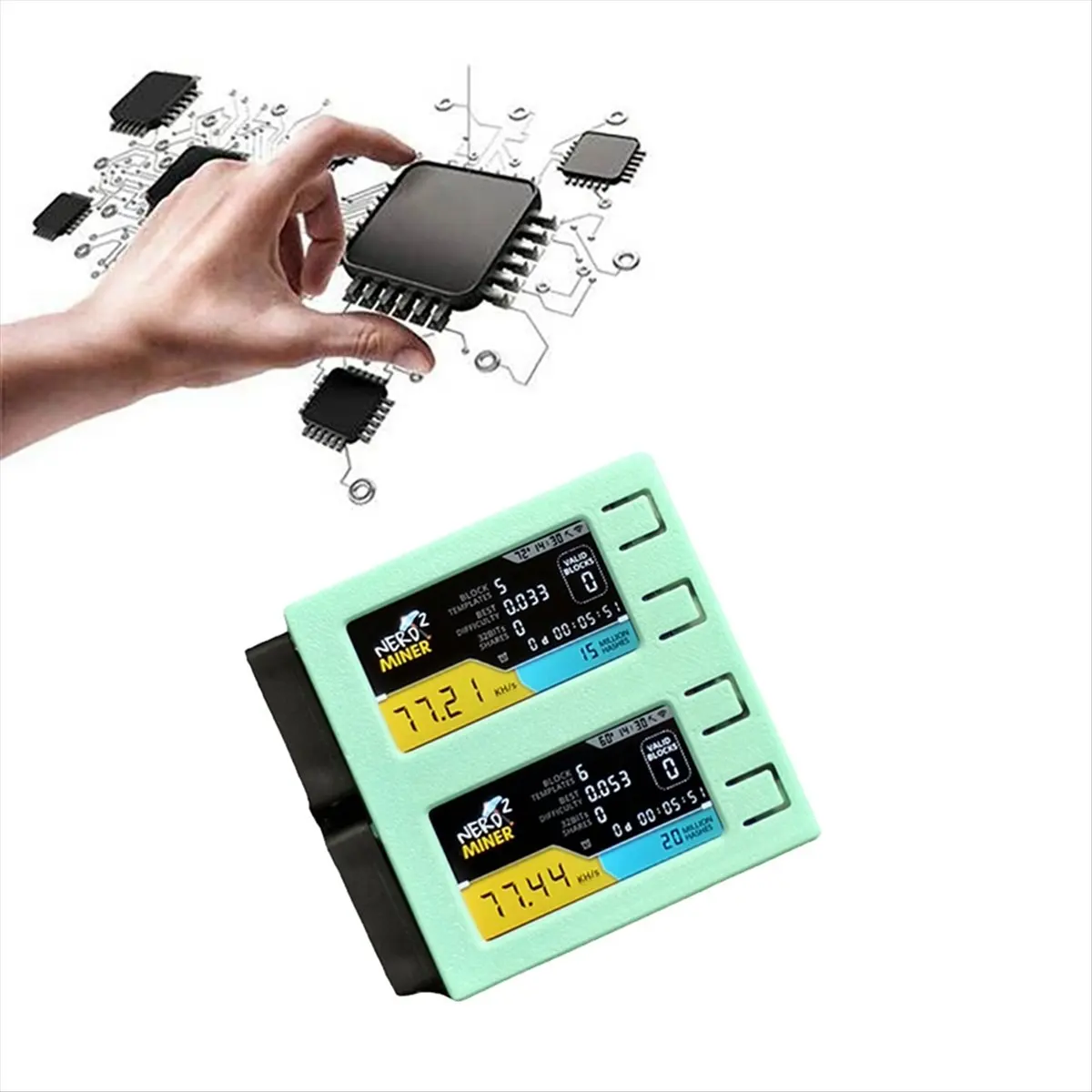 a16i-per-v2-duo-156k-s-miner-bitcoin-a-doppio-schermo-per-lotteria-solo-miner-bitcoin-verde