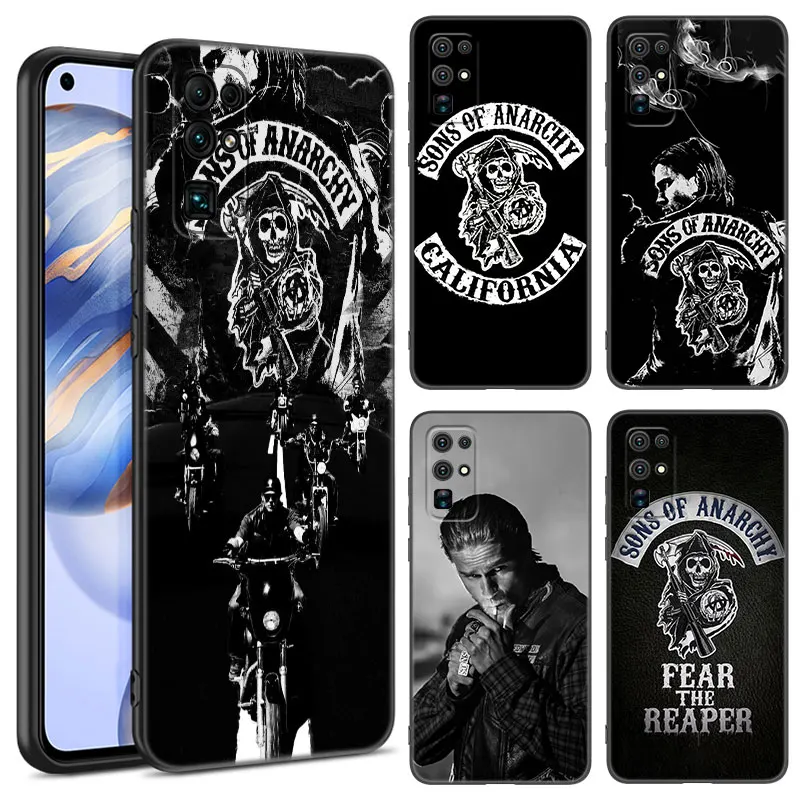 Sons of Anarchy TV Black Phone Case For Huawei Honor 70 90 Lite X40 GT X50 i X5 + X6A X6S X7A X8A X8B X6 X7 X8 X9 4G X9A X9B 5G