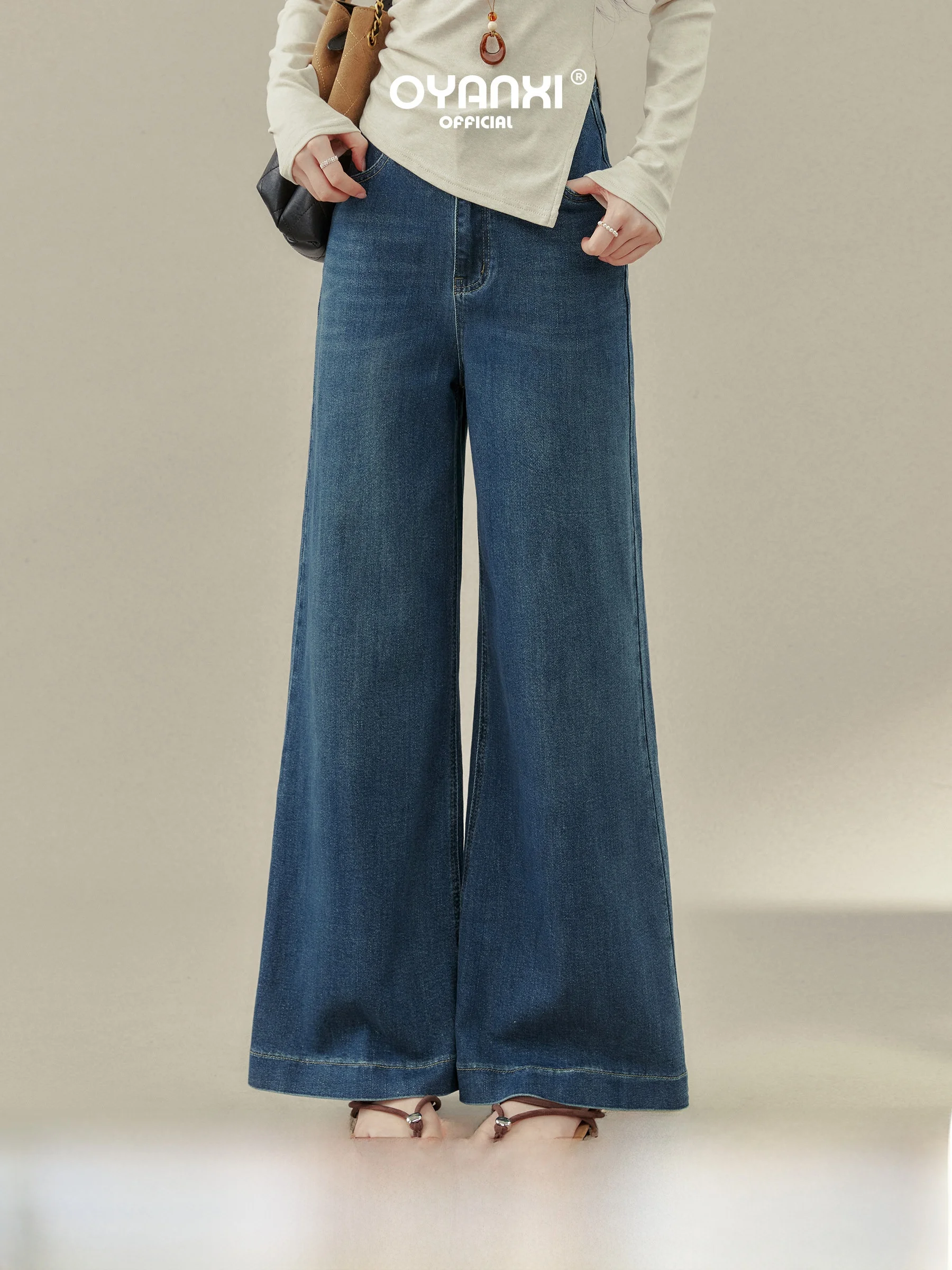 

Deep Blue High Waist Loose Wide Leg Jeans Women's Spring 2026 New Style Versatile Key Piece Casual Comfortable Fit Denim