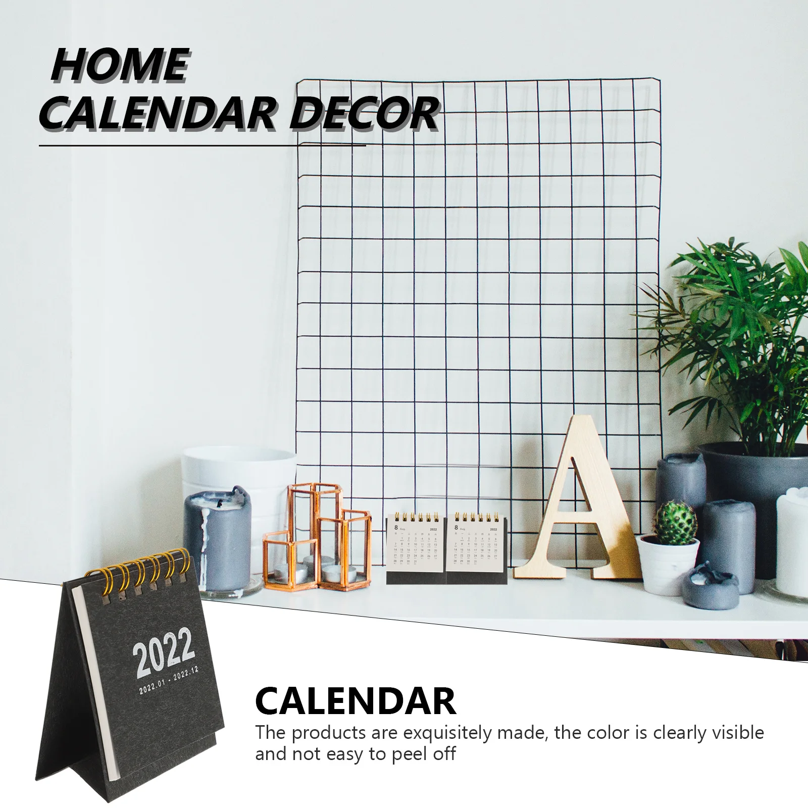 

2Pcs Mini 2022 Desk Calendar Simple Stylish Desktop Decorative Portable Paper Calendar for Home Office School Use