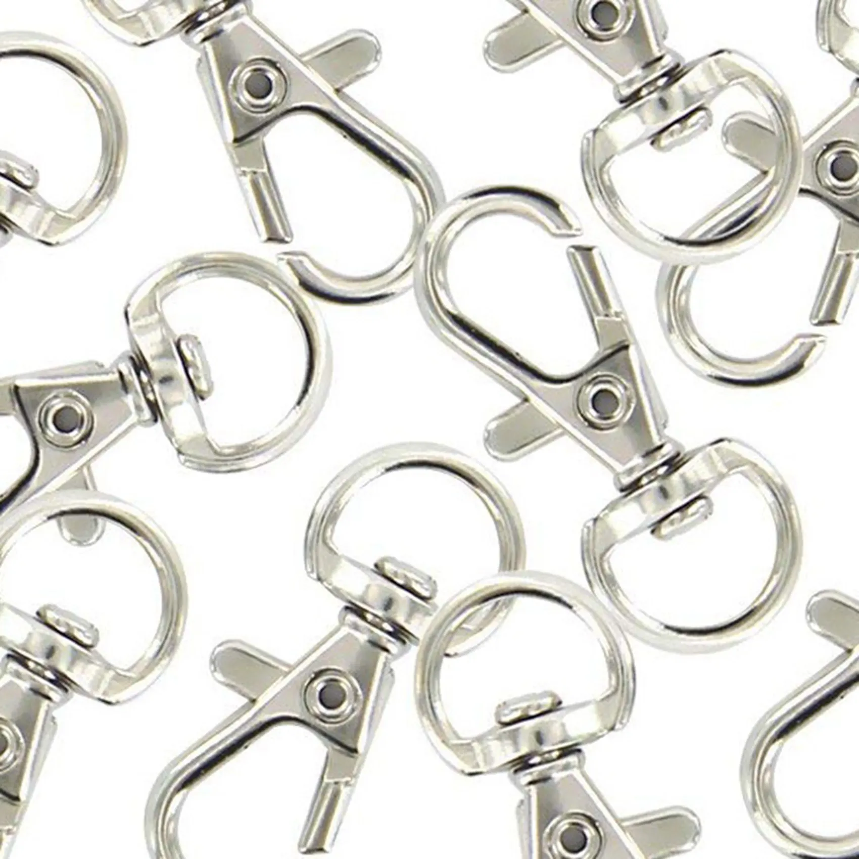 120Pcs Swivel Carabiners Keychain Silver Color-Y18A