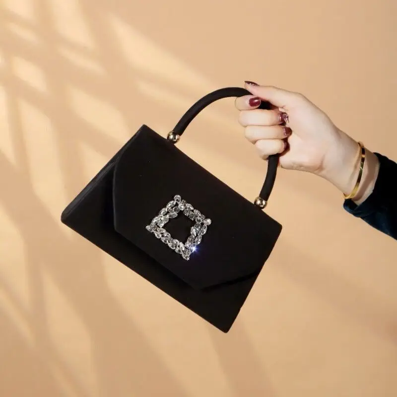 

​ ​ Винтажная квадратная сумка с цепочкой 2024, элегантный женский кошелек с верхней ручкой, шикарная сумка через плечо, изысканная сумка «день-ночь», мода
