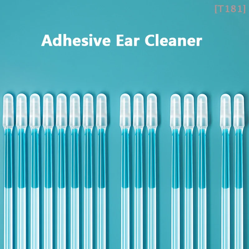 [E] Disposable Sticky Ear Swabs Pick Reusable Ear Cleaner Soft Silicone Ear Wax Removal Tool Earwax Remover For Olders Adult Kid