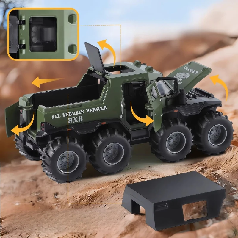 

Модель бронированного автомобиля Conqueror 8X8 из сплава, масштаб 1:32, со звуковыми и световыми эффектами, коллекционная, литая, подарок