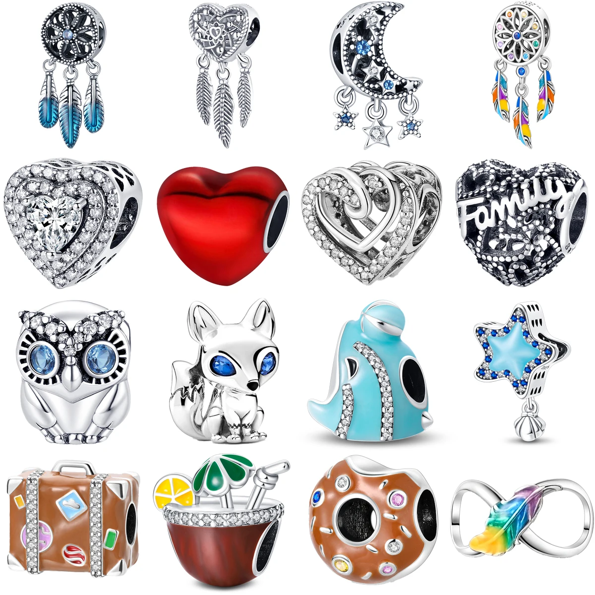 

2023 новые серебряные бусины S925 Ловец снов любовь сова пончик Бусины Подходит для pandora 925 оригинальные браслеты очаровательные ювелирные изделия