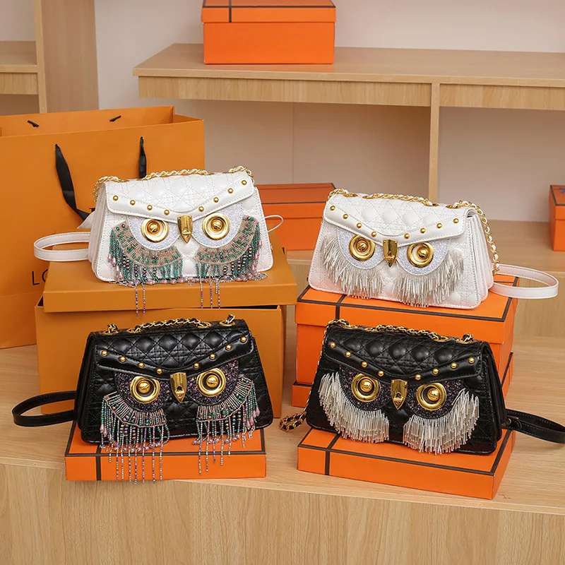 Owl Rivet Bead Tassel Women Shoulder Bags Crossbody Bag for Women Designer Bags Purse and Handbags Mother Kids Bag Сумка Женская