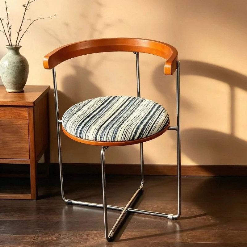 Vintage Foldable Solid Wood Dining Chair with Backrest Retro Cafe Style Leisure Chair Dining Room Furniture Kitchen Chairs