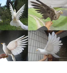 white Feathers Peace bird Foam&feather Large Bird Garden Decoration Simulation Dove Cosplay Scene Props d3478