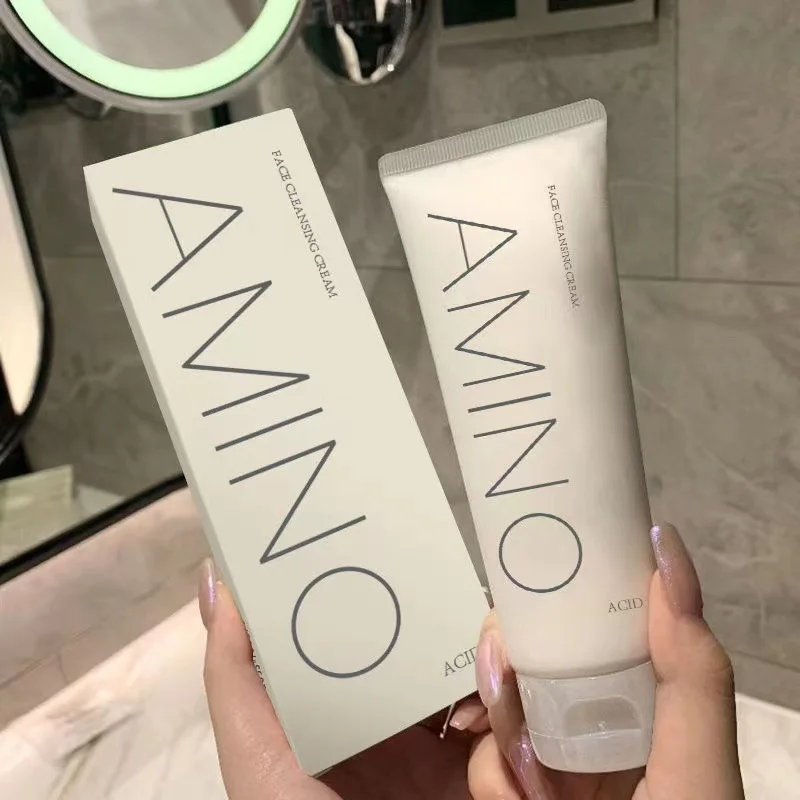 120ml Aminoacidi Mousse Detergente Controllo del Petrolio Pulizia Profonda Rimozione degli Acari Acne Idratante Schiuma Detergente Viso Illumina la Pelle