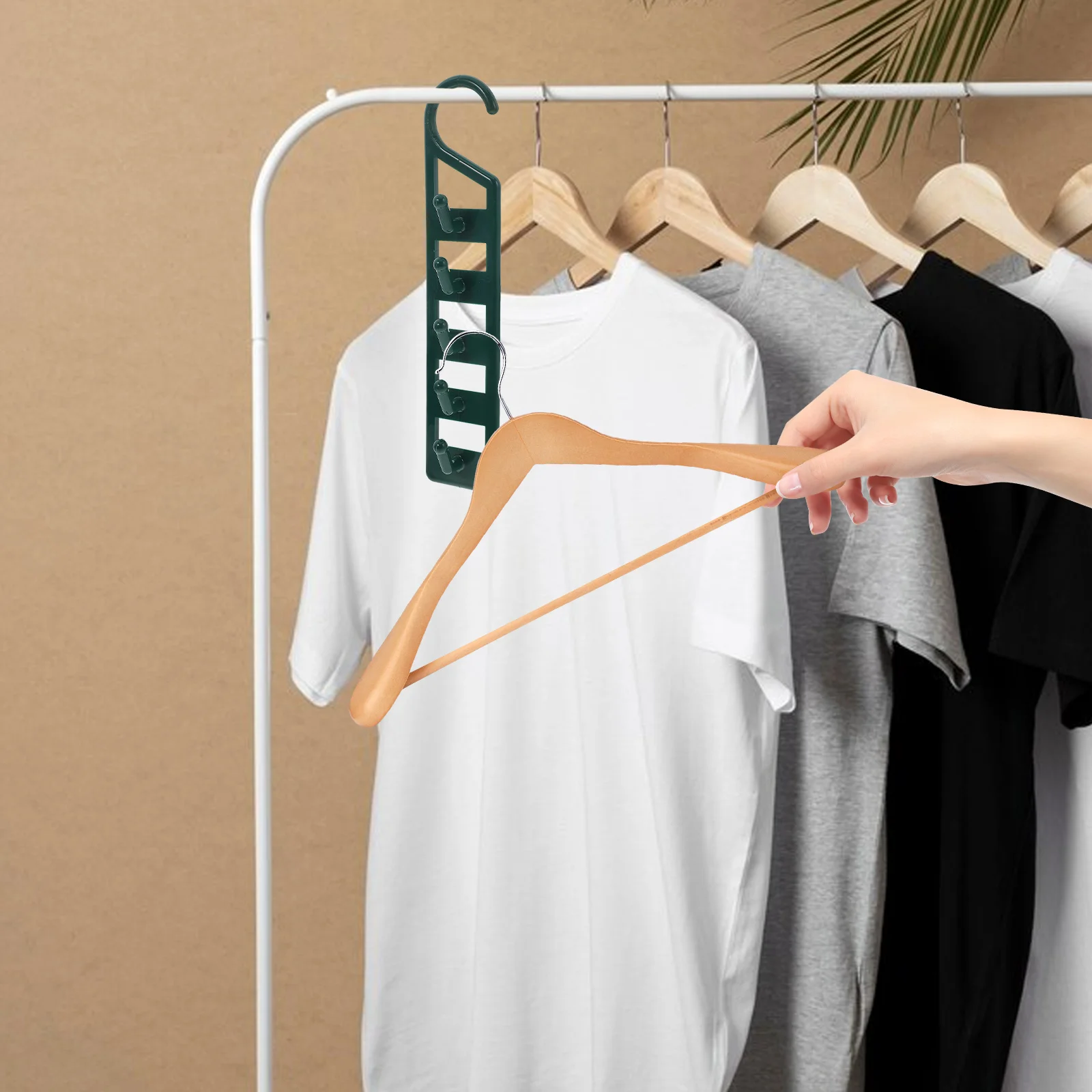 

Multifunctional Hanger Dark Green Plastic Dorm Space Saving Closet ganizers Vertical Shirt Hangers Clothes Hooks