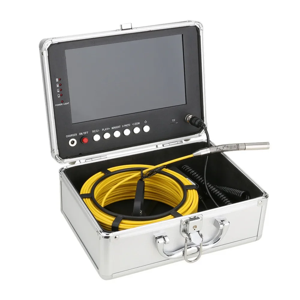 7inch 20m Pipe Inspection Camera With DVR 16GB TF Card For Pipe Sewer And Underwater Fishing