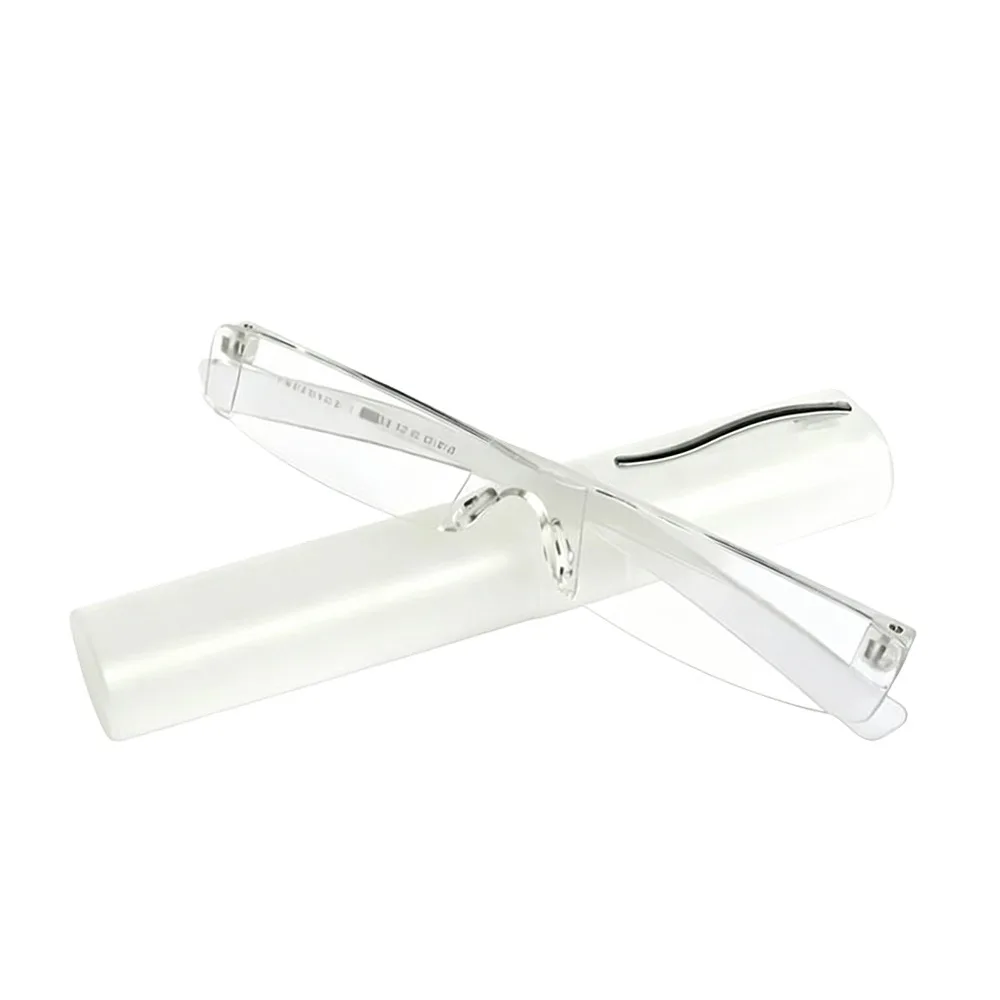 with Pen Clip Tube Case Slim Pen Reading Glasses Portable PC Hyperopia Glasses Eye Protection Square Eyeglasses Men Women