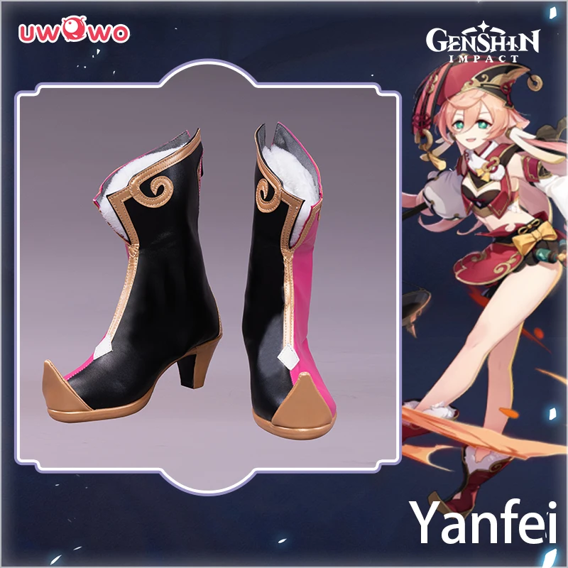 UWOWO Yanfei Cosplay Shoes Game Genshin Impact  Boots  Footwear  Accessories