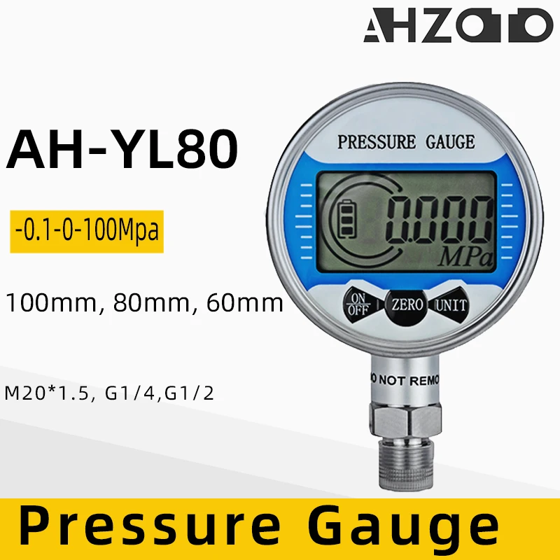 Digital Pressure Gauge 400bar 1000bar Air Liquid Fuel Oil Water Digital Pressure Manometer M20*1.5 Pressure Gauge