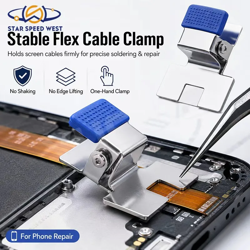 WYLIE Screen Cable Fixing Clip Welding Auxiliary Tool Phone Repair Stainless Steel Holder For Phone Flex Ribbon FPC Repair Tools
