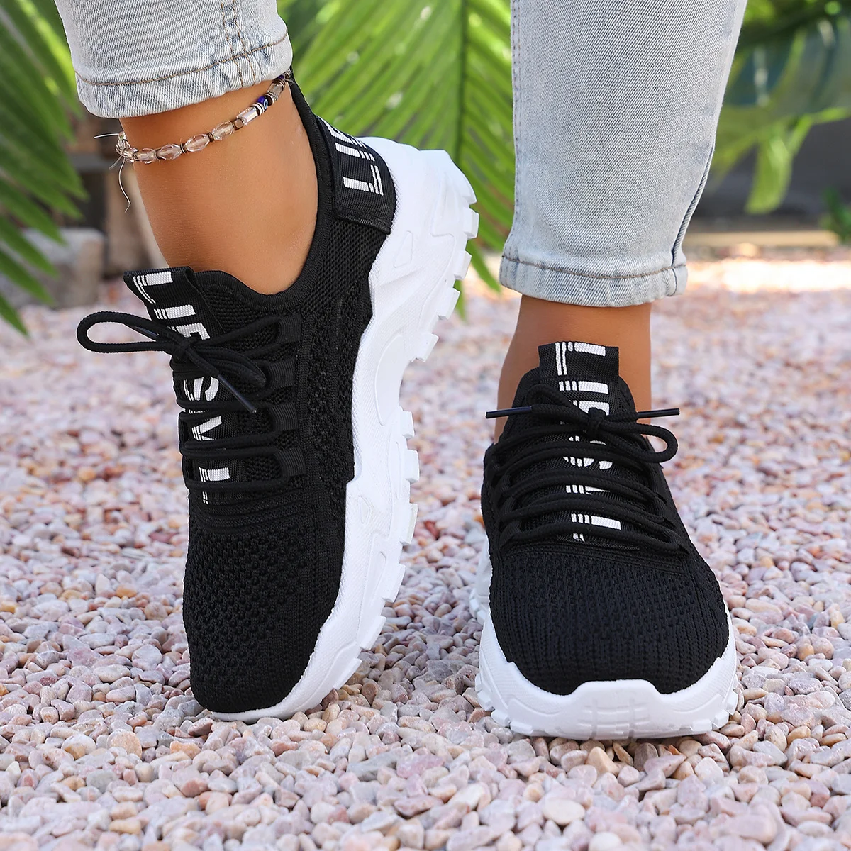 Zapatillas sin cordones de primavera/verano para mujer, parte superior transpirable, suela ligera y flexible para ocasiones informales diarias