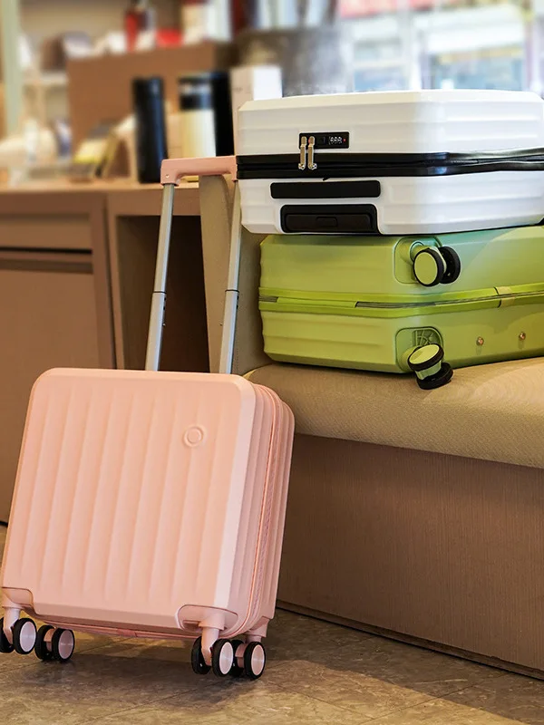 pure-color-18-inch-travel-suitcase-fashionable-simple-password-pull-rod-luggage-for-men-and-women-casual-round-corner-rectangle