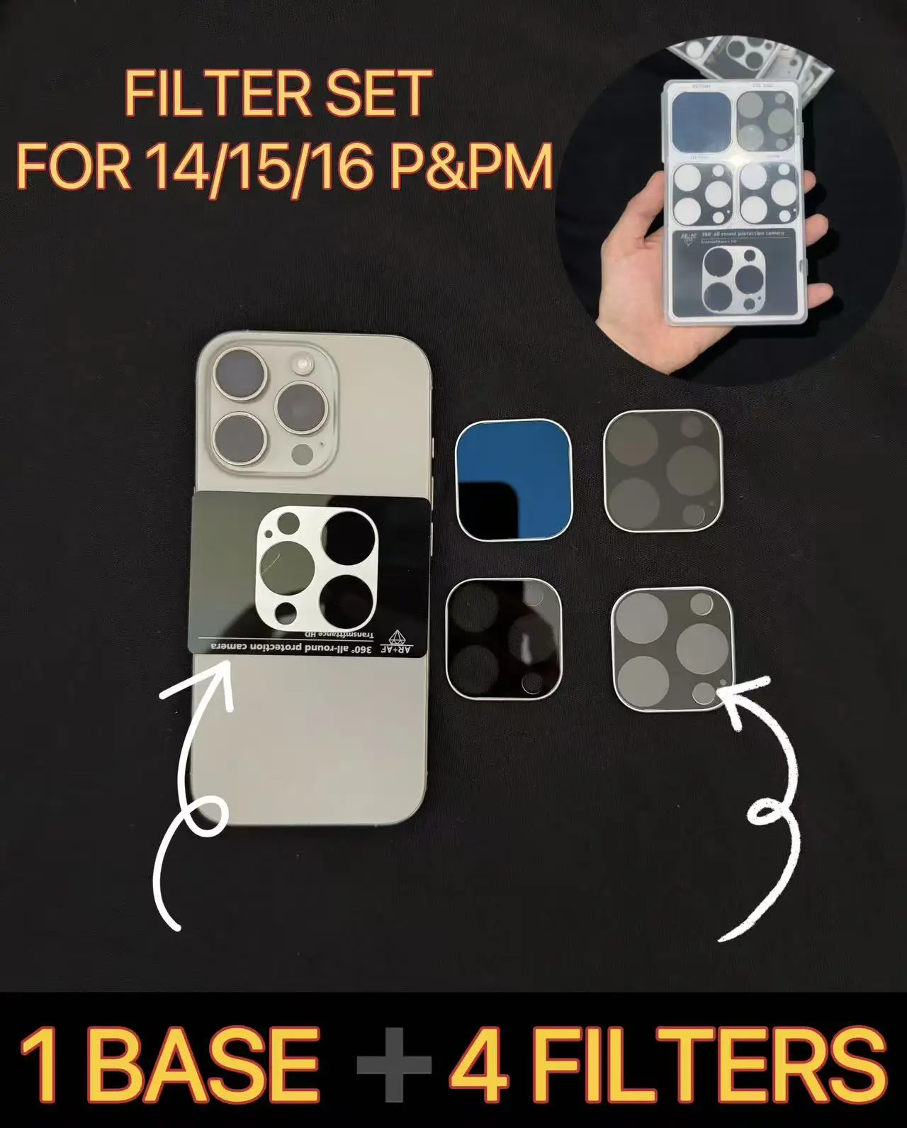 Pour iPhone 16 Pro Max ND-32 UV CPL, lentille de téléphone HD à réduction de lumière, pour appareils photo de téléphones portables 15 14 Pro, filtre magnétique, lot de 4 pièces